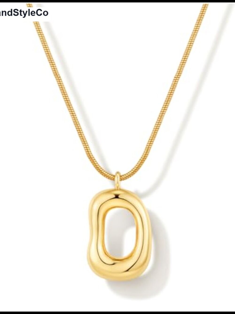 14K Gold Plated Chunky Knot Pendant Necklace Snake Chain Women Jewelry Gift